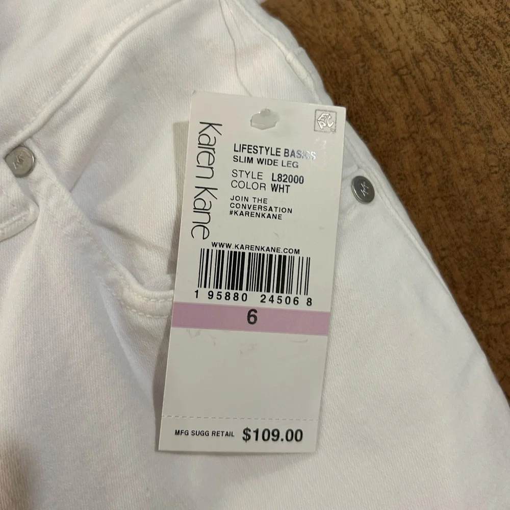 KAREN KANE - Lifestyle white Basks Slim Wide Leg NWT